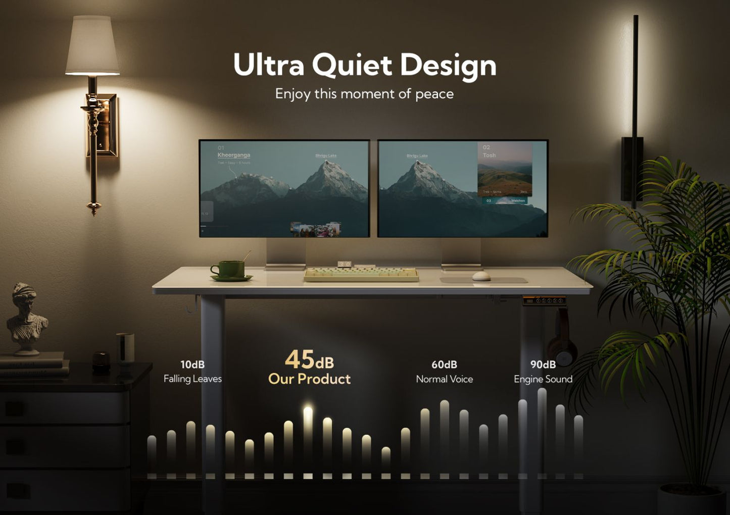48 Inch Electric White Glass Standing Desk, Adjustable Height ,Quick Install Home Office Computer Desk, Stand Up Desk, - Discount Msrp