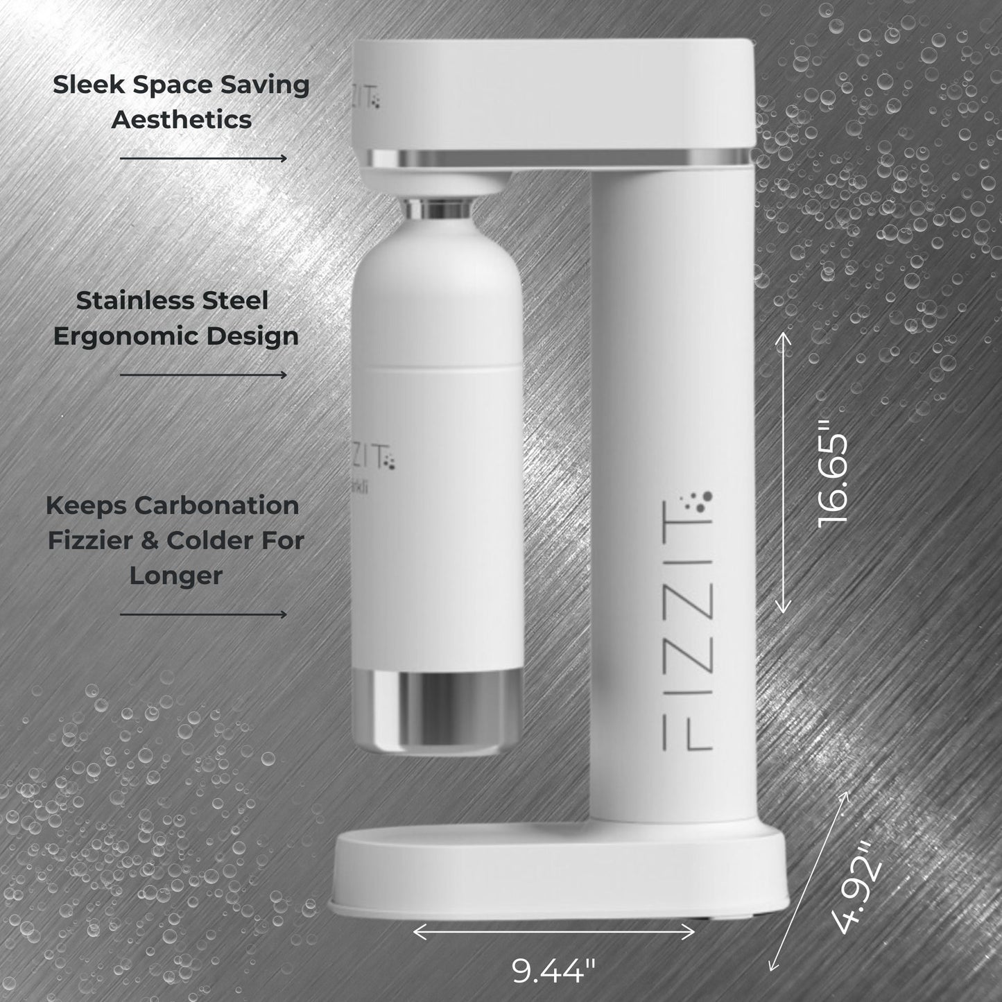 FIZZIT™ Spärklï Carbonated Water Soda Maker with Stainless Steel Bottle – Eco-Friendly, Dishwasher Bottles - Sparkling Water Maker - Discount Msrp