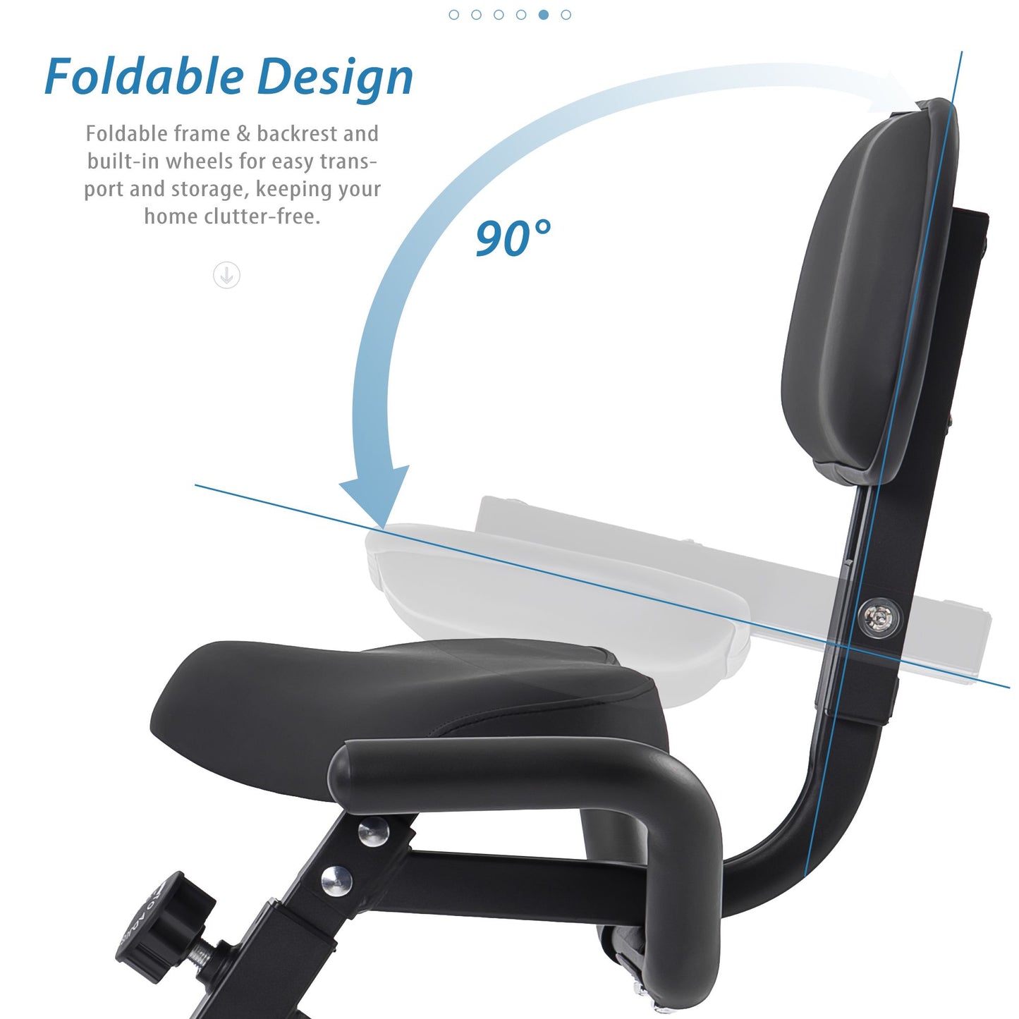 Folding Exercise Bike, Fitness Upright and Recumbent X-Bike with 16-Level Adjustable Resistance, Arm Bands and Backrest - Discount Msrp