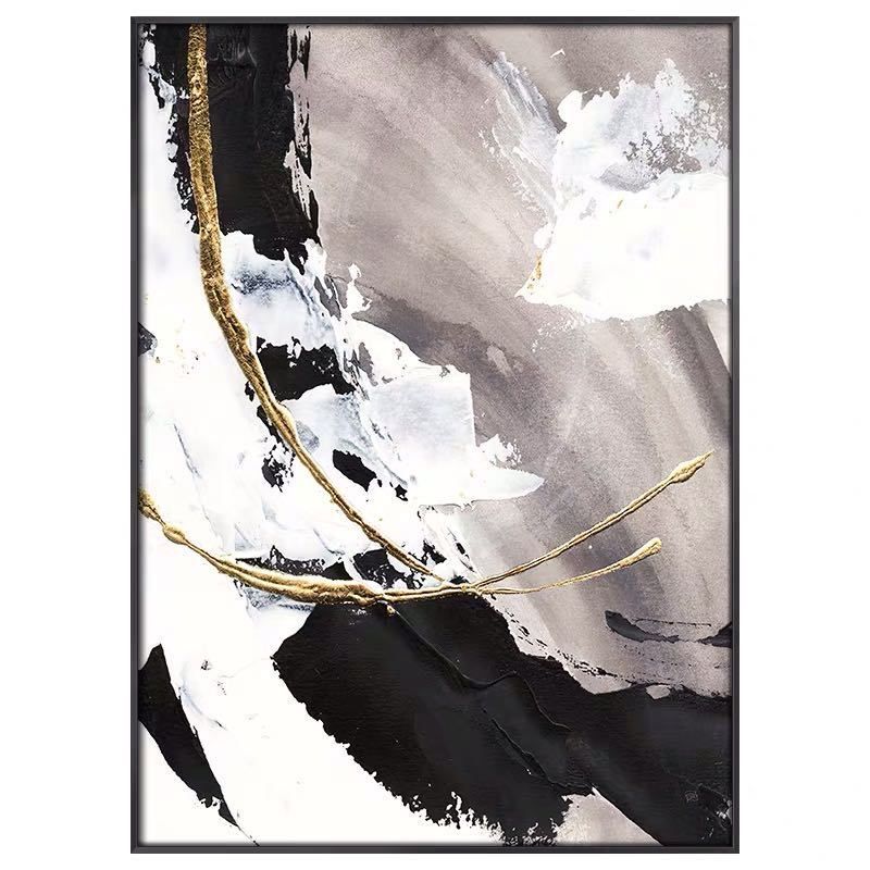 100% Hand Painted High Quality Abstract Canvas Oil Painting Thick Textured GOLDEN Wall Art Large Modern Living Room Porch Decoration No Framed - Discount Msrp