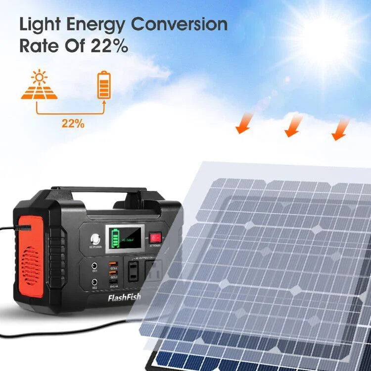 200W Portable Power Station, FlashFish 40800mAh Solar Generator with 110V AC Outlet/2 DC Ports/3 USB Ports, USB-C/QC3.0 for Phones, Tablets On Camping Van RV Road Trip - Discount Msrp