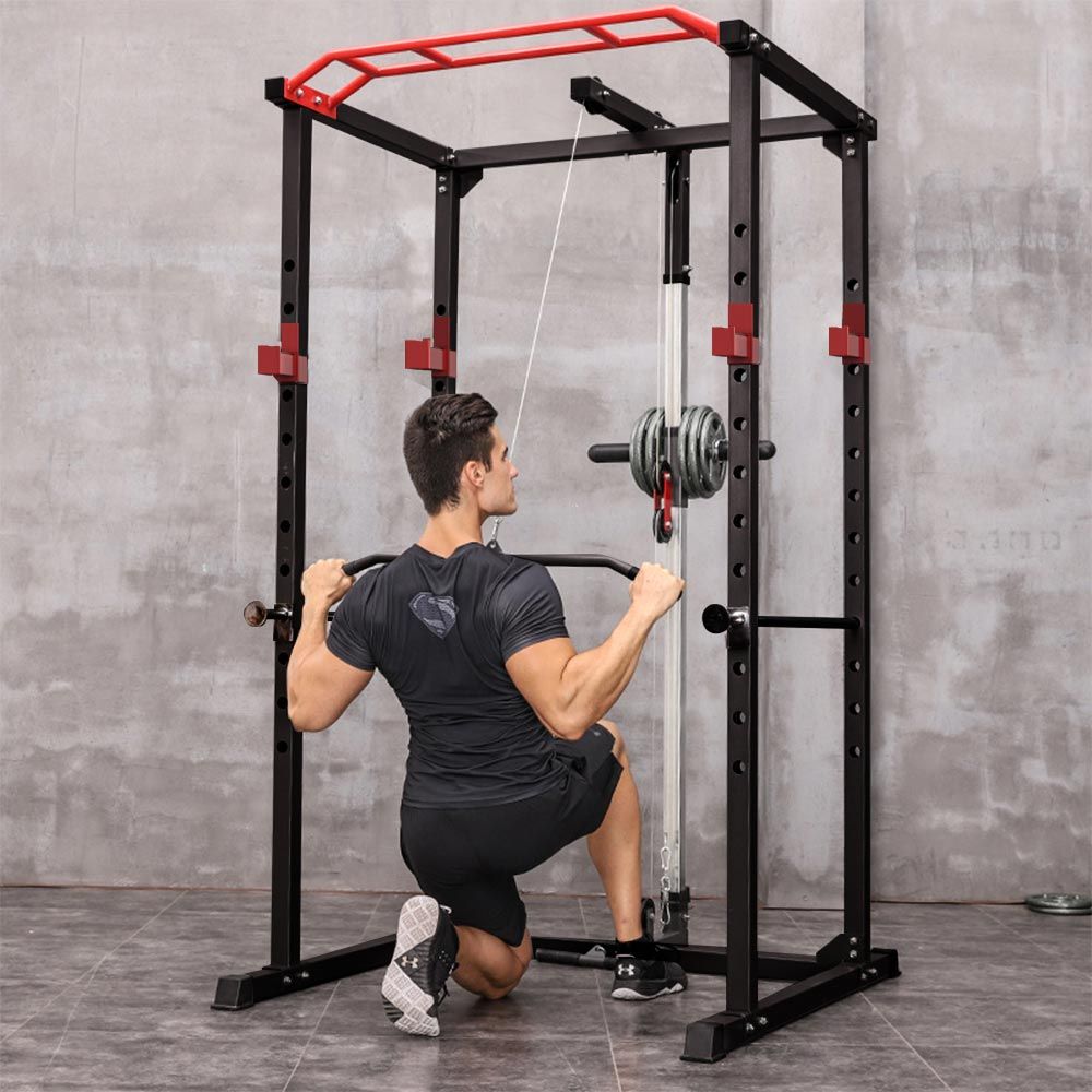 Multi-functional Power Cage,Home Adjustable Pullup Squat Rack 1000Lbs Capacity Comprehensive Fitness Barbell Rack - Discount Msrp