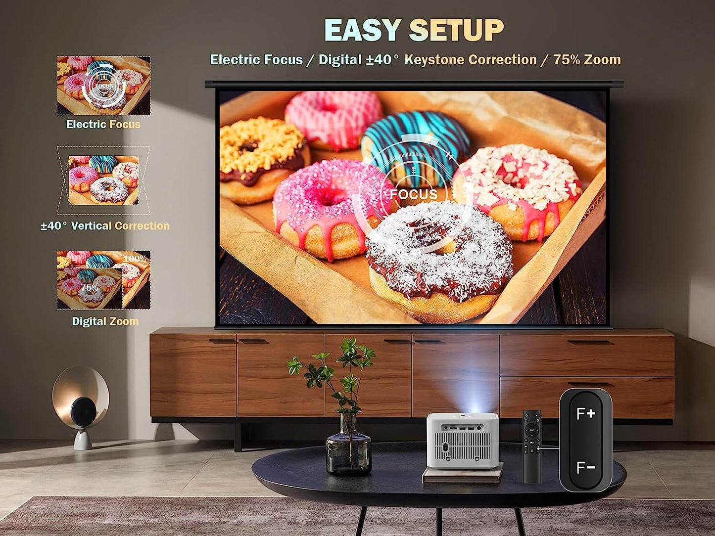 5G WiFi Mini Bluetooth Projector 4K Support, 300 ANSI HD 1080P Portable Video Projector, ±40° Vertical Keystone|Zoom|Timer, DBPOWER Smartphone Projector Outdoor Movie for PC/TV(White) - Discount Msrp