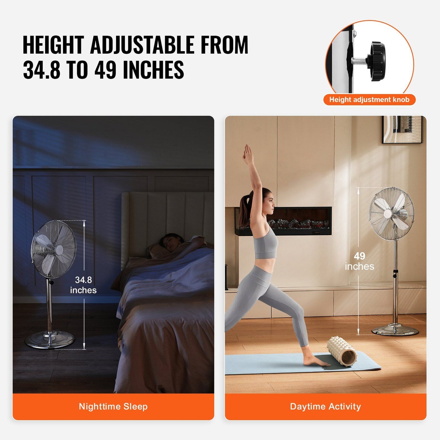 16" Industrial Pedestal Fan 3-Speed Oscillating Fan Height Adjustable Silver - Discount Msrp