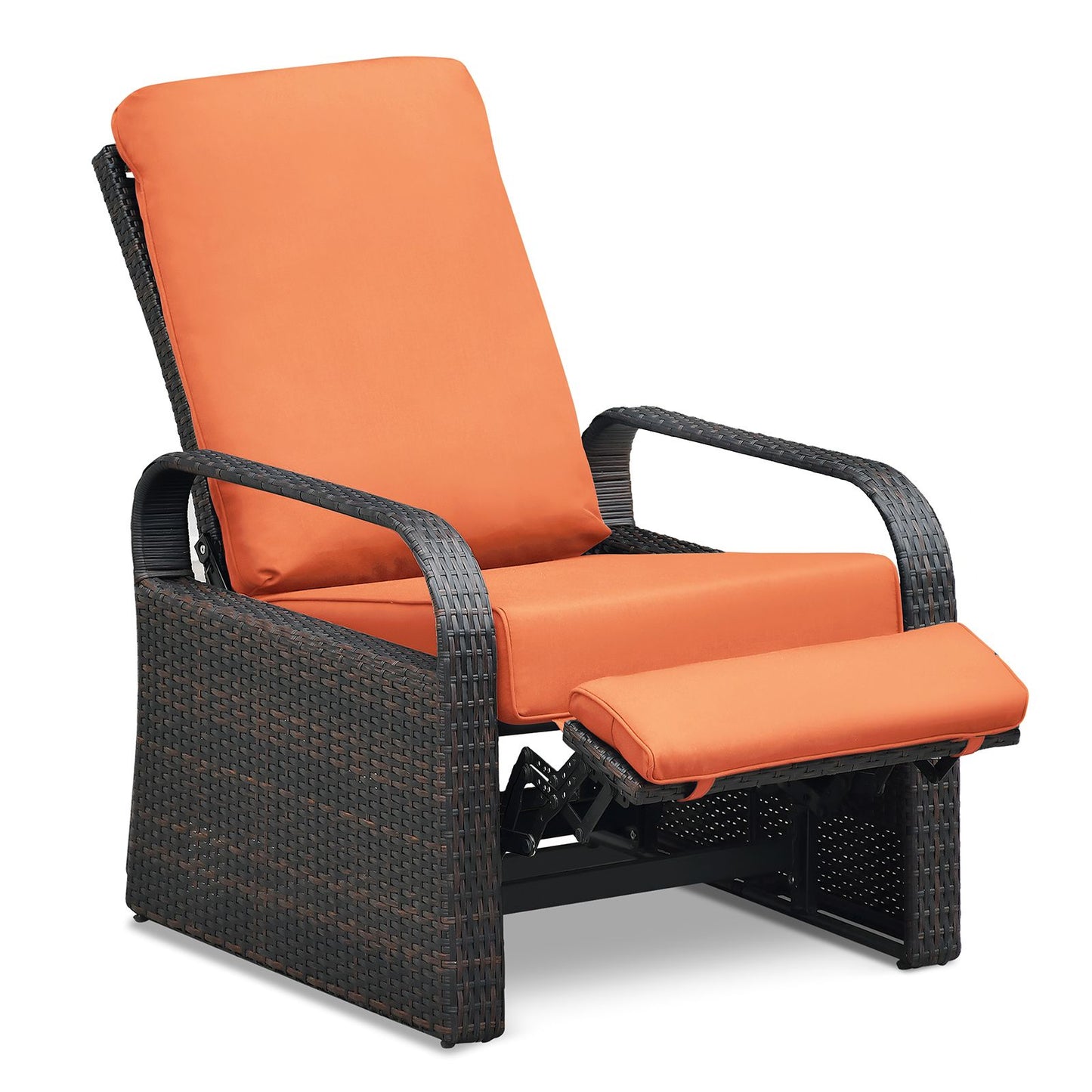 Outdoor Recliner Chair; Automatic Adjustable Wicker Lounge Recliner Chair with 5.12'' Thicken Cushion - Discount Msrp