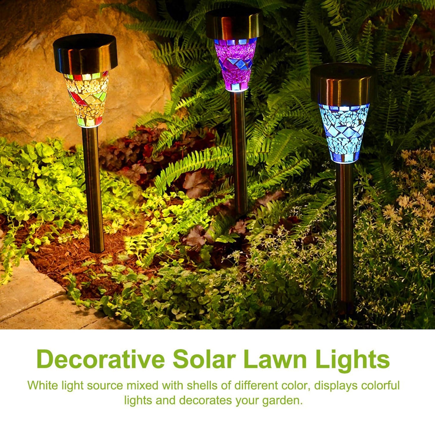 6Packs Solar Garden Lights Outdoor Solar Pathway Lights IP44 Water-resistant Landscape Lights 8Hrs Lawn Lamps for Yard Driveway Walkway - Discount Msrp