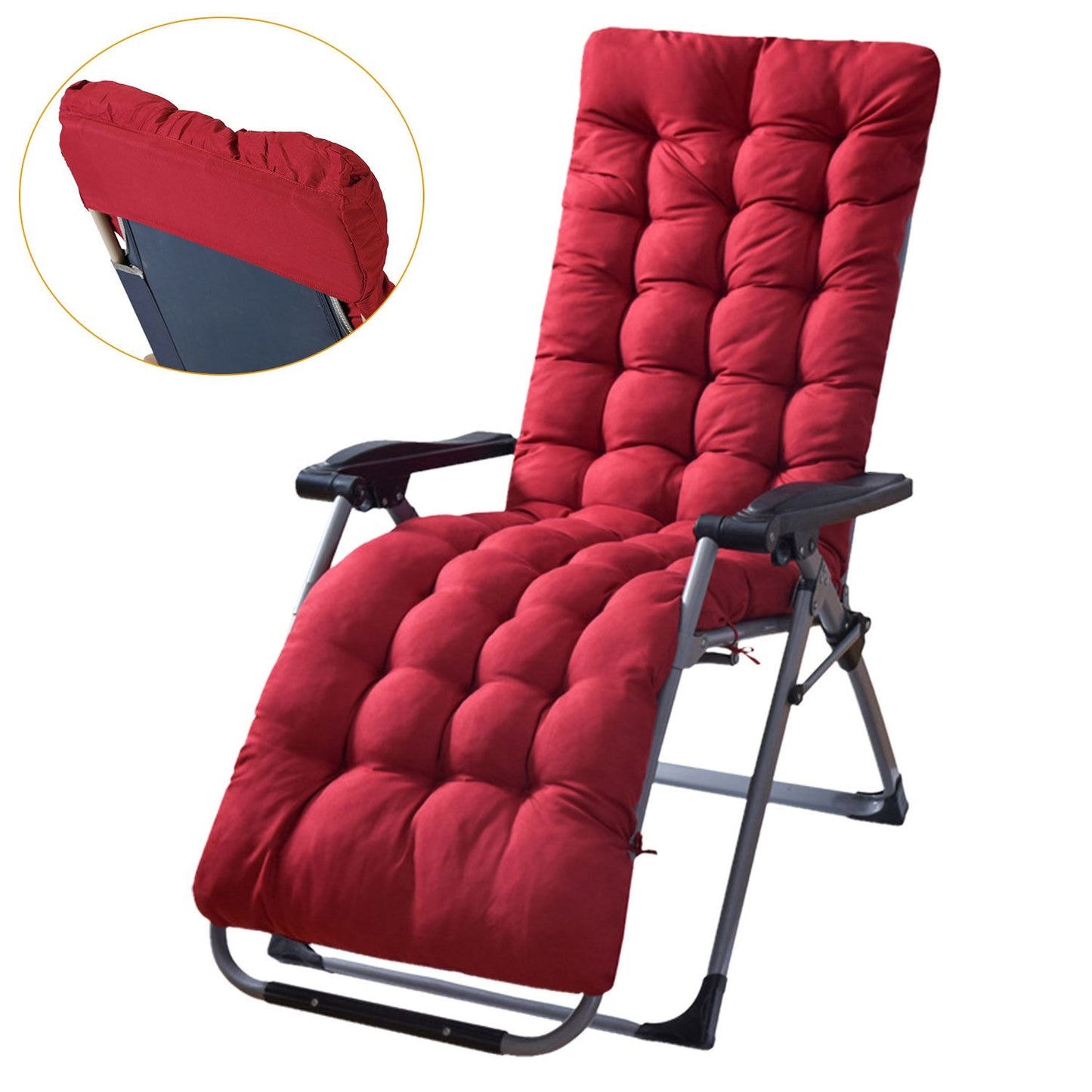 67x22in Chaise Lounger Cushion Recliner Rocking Chair Sofa Mat Deck Chair Cushion - Discount Msrp