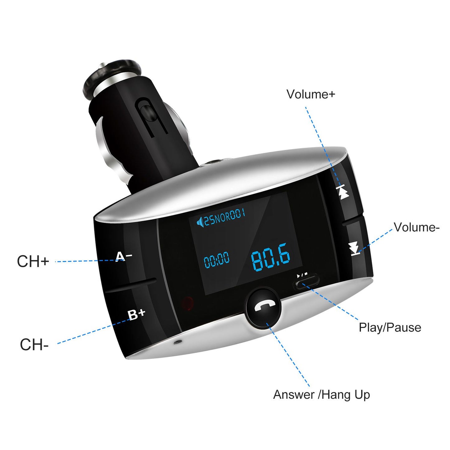 Car Wireless FM Transmitter USB Charger Hands-free Call MP3 Player SD Card Reading Aux-in LED Display - Discount Msrp