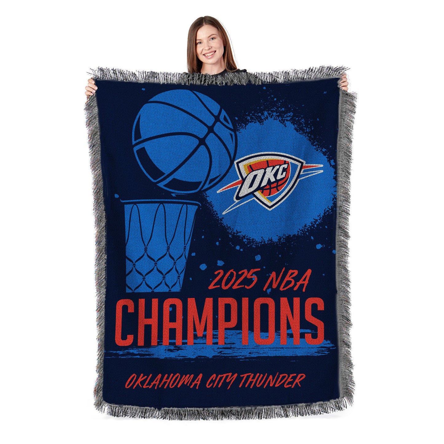 Oklahoma City Thunder NBA Victors Woven Tapestry 48 x 60 inches - Discount Msrp
