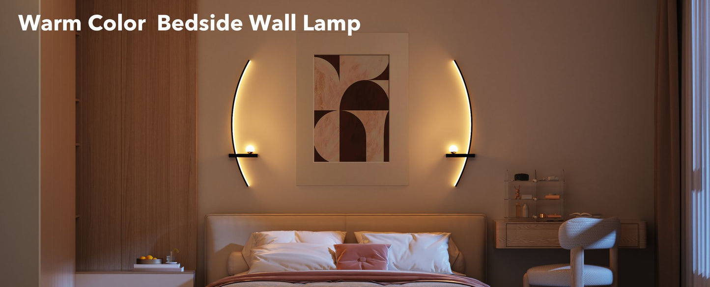 2-Pack Modern Orb Arc Wall Lamp, Plug in Wall Sconces for Living Room Bedside - Discount Msrp