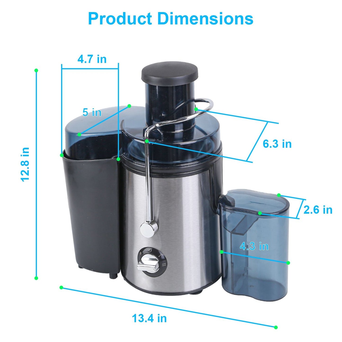 1000W Centrifugal Juicer Juice Extractor with 2 Speeds 3.6in Wide Feed Chute 17Oz Juicer Cup 54Oz Pulp Collector Electric Juicer for Fruits Vegetables - Discount Msrp