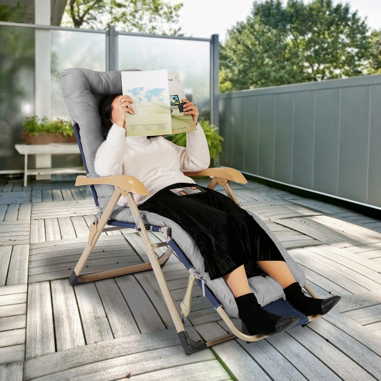67x22in Chaise Lounger Cushion Recliner Rocking Chair Sofa Mat Deck Chair Cushion - Discount Msrp