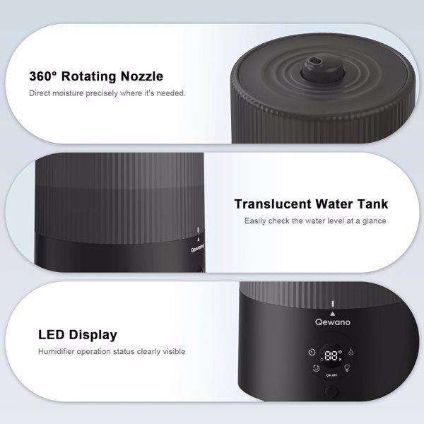4L Top Fill Ultrasonic Cool Mist Humidifiers for Bedroom, with Oil Diffuser and Nightlight, for Baby Nursery & Plants, for Large Room, Lasts Up to 50 Hours, Auto Shut-Off - Discount Msrp