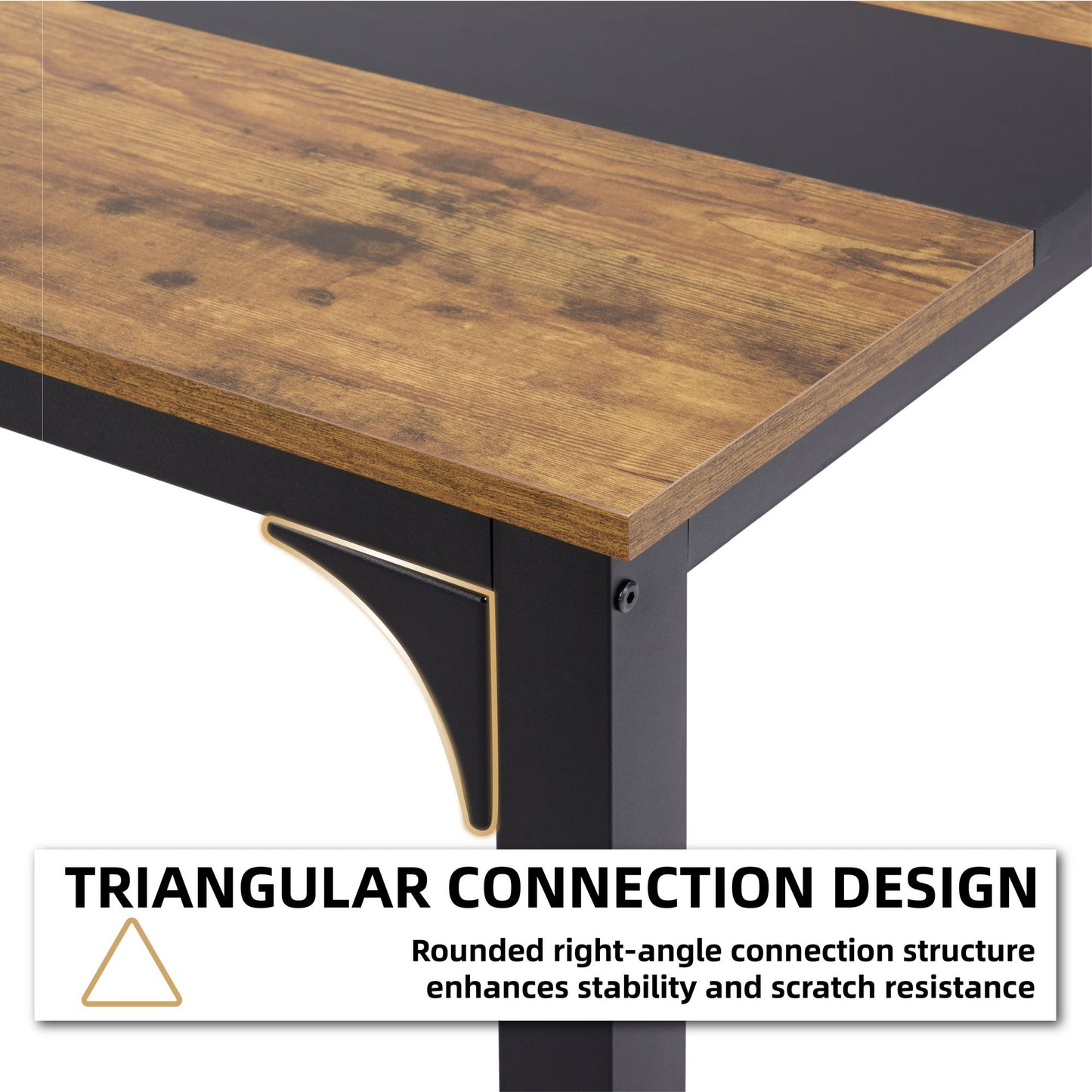Computer Desk Large Office Desk, 59.8 Inch Gaming Desk Writing Desk Work Desk for Home Office, Study, Modern Simple Wooden Desk, Large Legroom, Metal Frame, Rustic/Black - Discount Msrp