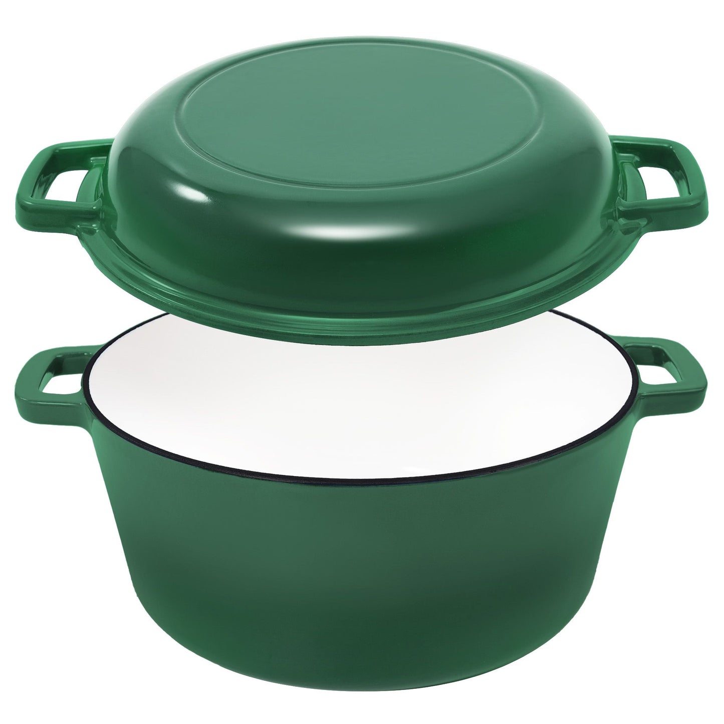 Enameled Cast Iron Dutch Oven with Serving Lid + ENCLOSED THERMAL CIRCLE Design - Discount Msrp