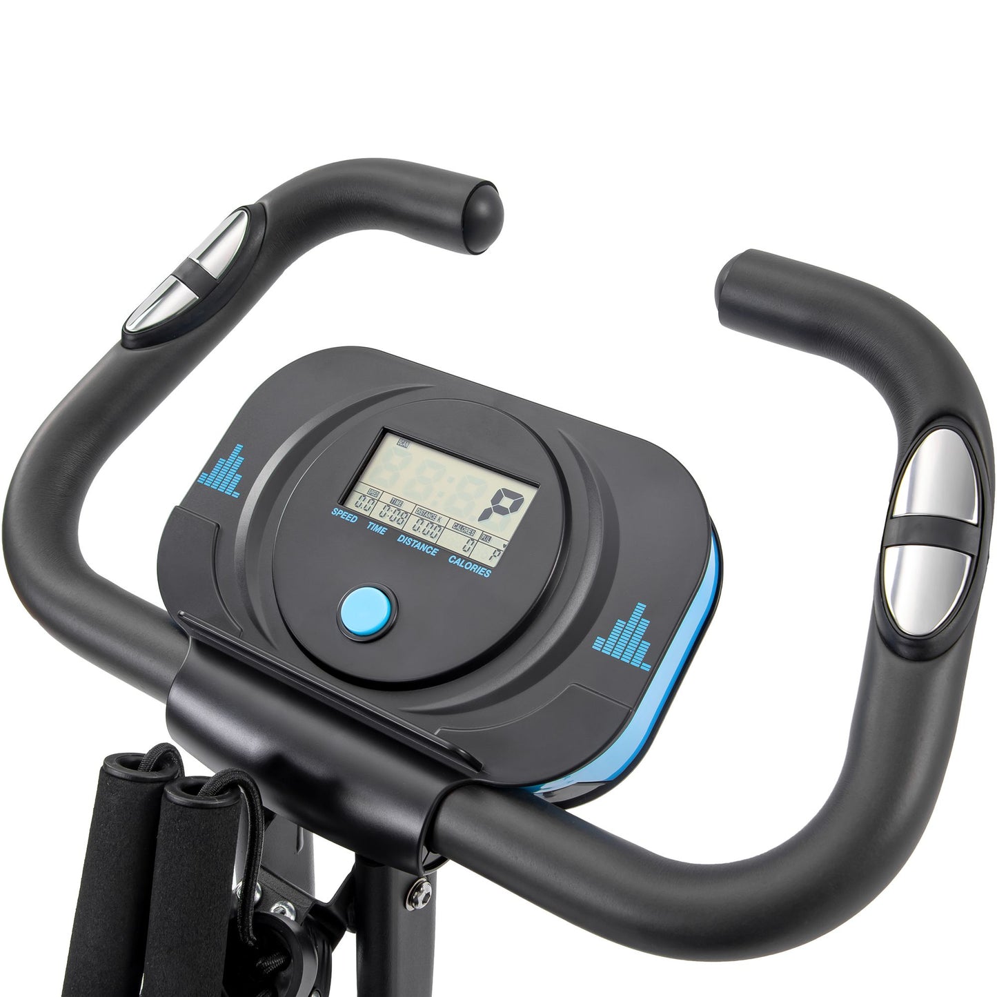Folding Exercise Bike, Fitness Upright and Recumbent X-Bike with 16-Level Adjustable Resistance, Arm Bands and Backrest - Discount Msrp