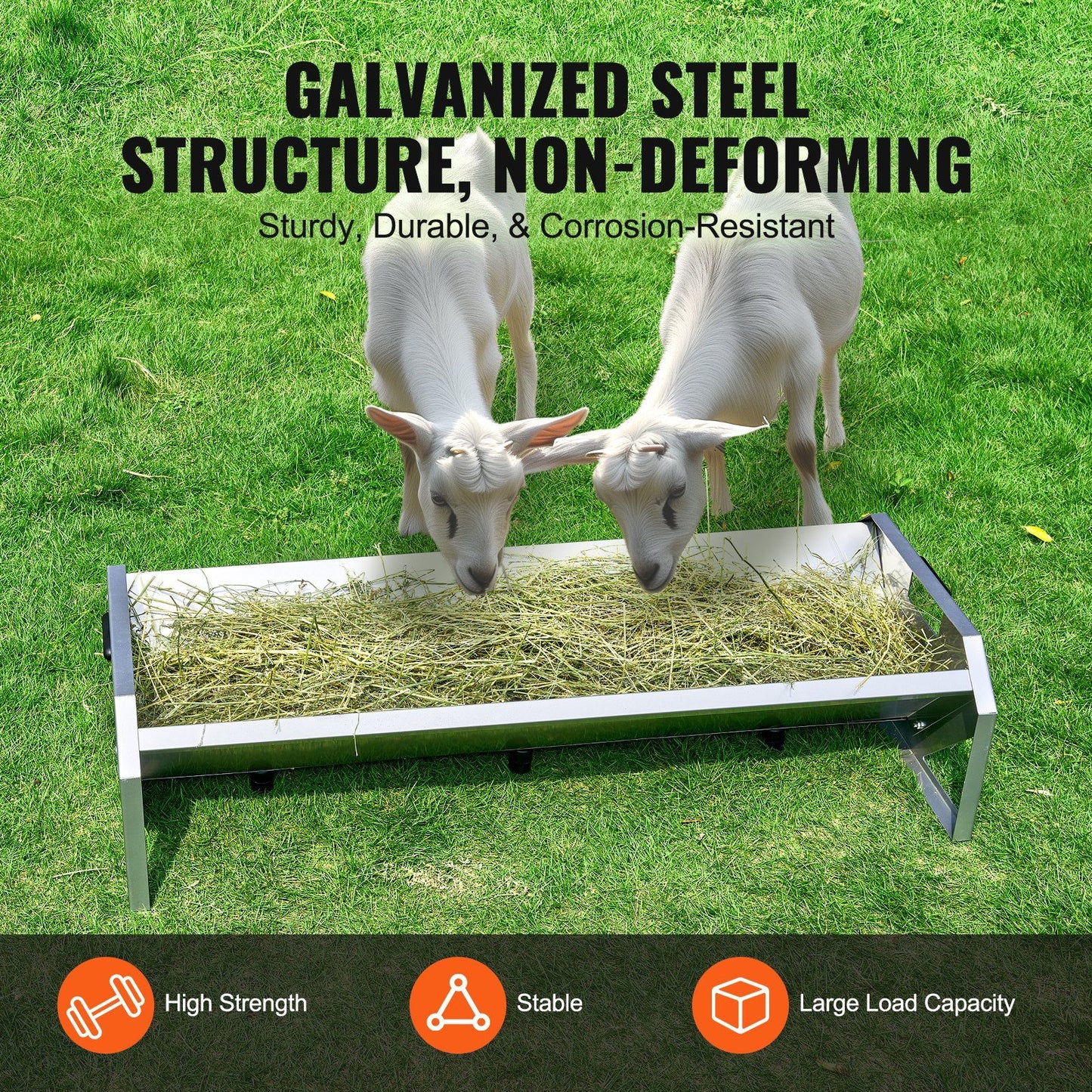 VEVOR Livestock Feeding Trough 22 Gallon Capacity 45" Goat Feeder for 10 Sheep - Discount Msrp