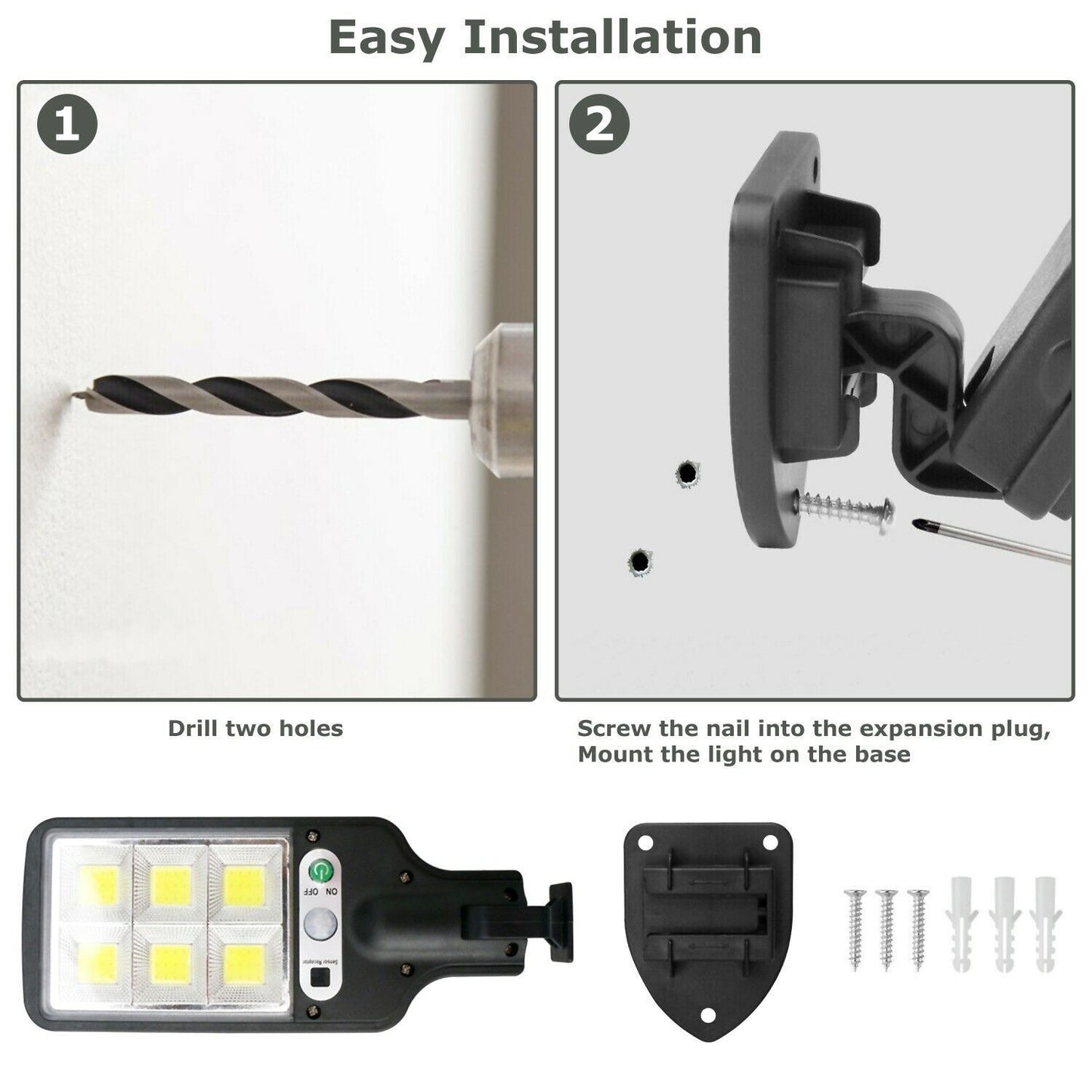 LED Solar Motion Sensor Light Bright Garden Outdoor Street Wall Lamp Solar Wall Lamp Lights Outdoor Road Lamp For Garden, Yard, Garage, Path - Discount Msrp