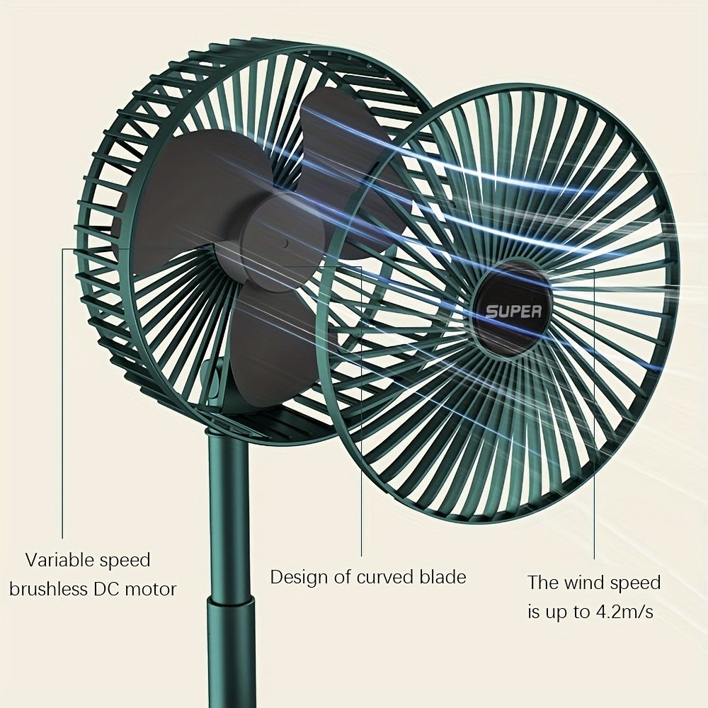 Portable Desk Fan; USB Rechargeable Fan; Folding Telescopic Adjustable Cooling Fan; Mini Summer Quiet Table Fan For Home Office Bedroom Gift For Birthday/Easter/President's Day/Boy/Girlfriends - Discount Msrp