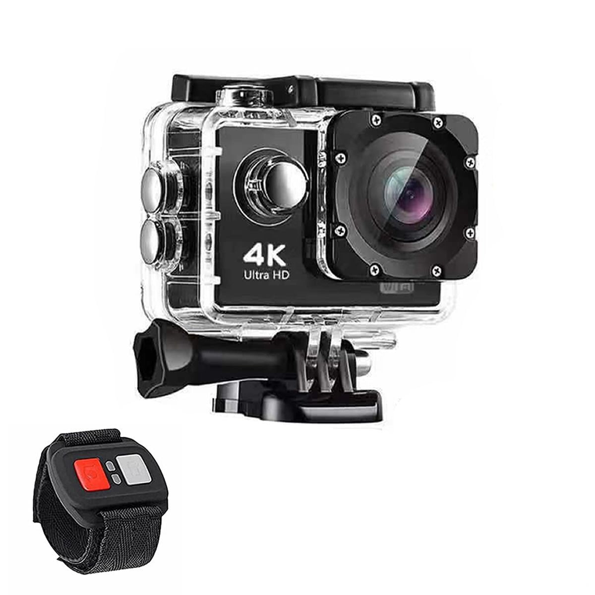 4K Action Pro Waterproof All Digital UHD WiFi Camera + RF Remote And Accessories - Discount Msrp