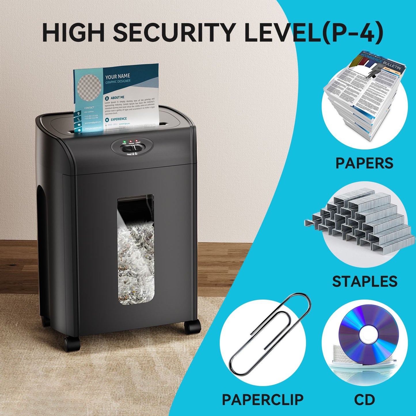 15-Sheet Cross Cut Paper Shredder,4.76 Gallons Heavy Duty Paper/CD/Card Ultra Quitet Shredder for Home and Office - Discount Msrp