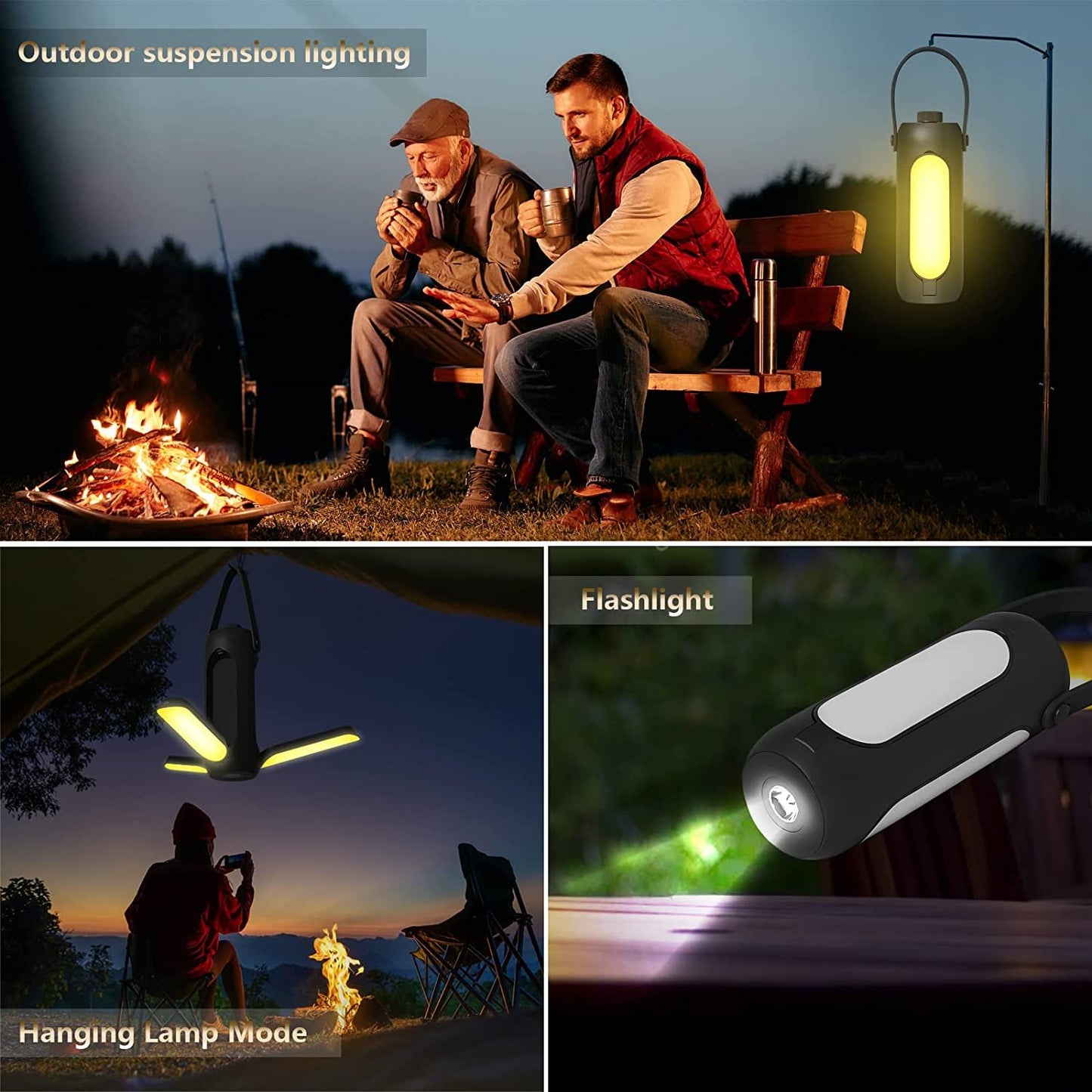Camping Lights; Freefolding Rechargeable LED Camping Lantern; 10000mAh Super Large; 3 Light Modes & SOS Signal Great for Camping; Hurricane Emergency Kits and Travel - Discount Msrp