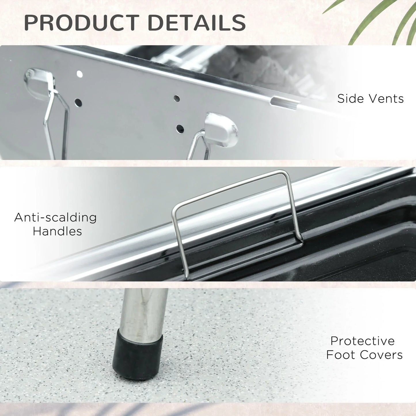 Outsunny Charcoal Grill, Stainless Steel Portable Folding BBQ, Outdoor Hibachi for Backyard Cooking, Camping, Picnic, Party, Tailgating and Travel with Pan, Grill Rack, Shelves, and Hooks - Discount Msrp