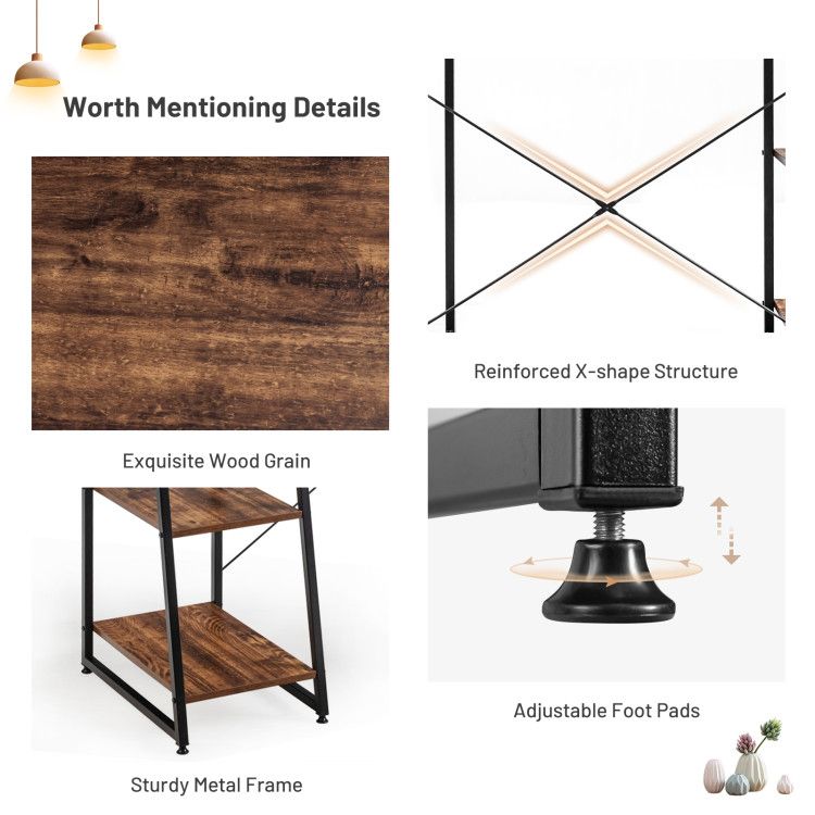 Compact Computer Desk Workstation with 4 Tier Shelves for Home and Office - Discount Msrp