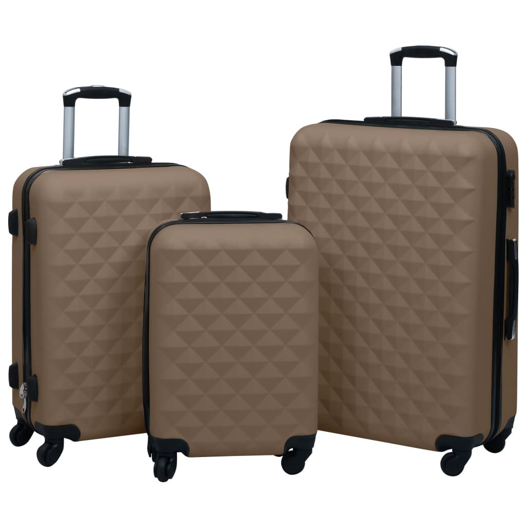 Hardcase Trolley Set 3 pcs Brown ABS - Discount Msrp