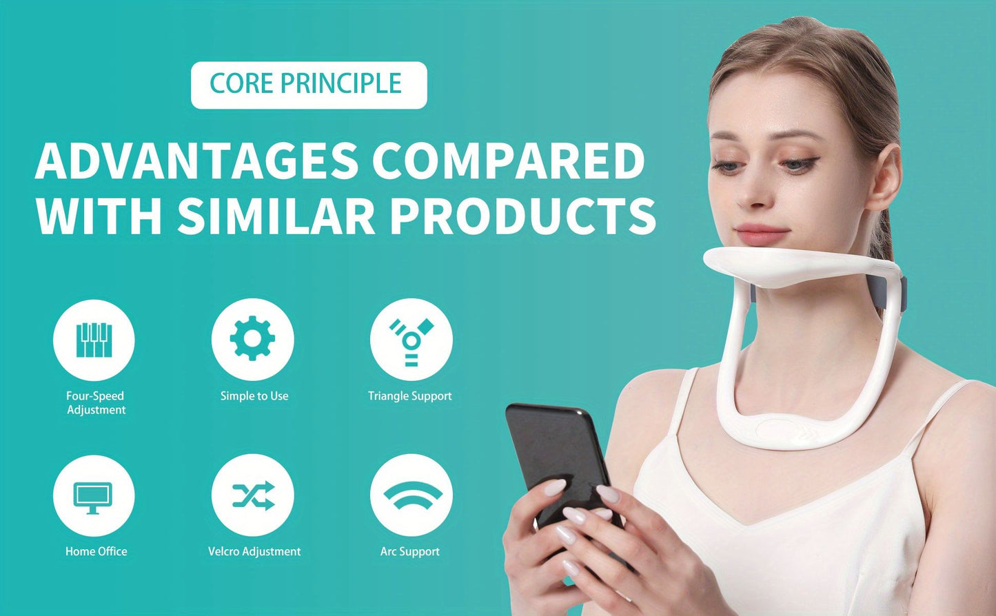 Neck Brace; Cervical Collar Neck Support Brace; Adjustable Anti-Bow Cervical Traction Device For Neck Posture Support Neck Pain Relief; Shoulder And Neck Forward Tilt Support - Discount Msrp