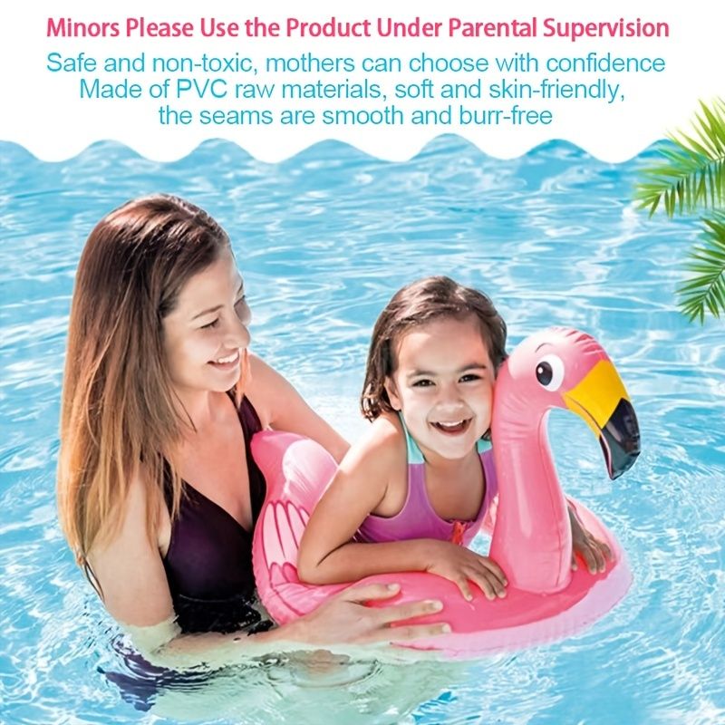 Children's Cartoon Animal Swimming Rings; Inflatable Duck Penguin Flamingo Pool Floats For Boys And Girls - Discount Msrp