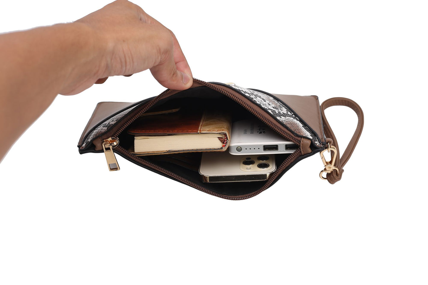MKF Collection Iris Snake Embossed Vegan Leather Women Tote Bag with matching Wristlet Pouch by Mia k - Discount Msrp