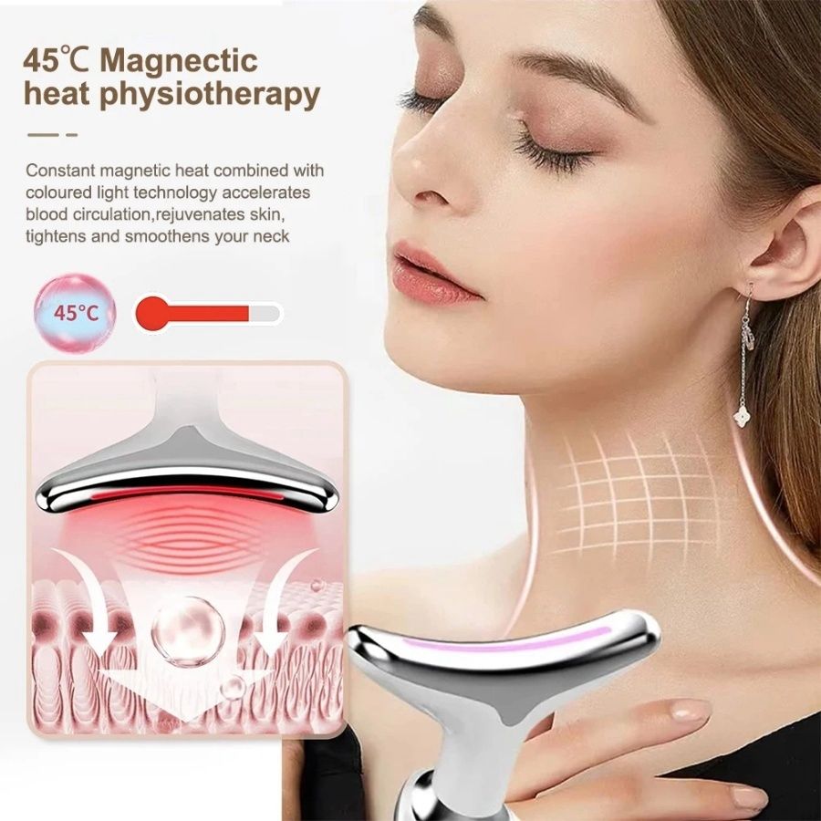 Face and Neck Massager 3 Colors EMS Beauty Device Lifting Tighten Facial Massagers Wrinkle Remover Reduce Double Chin Devices for Woman - Discount Msrp