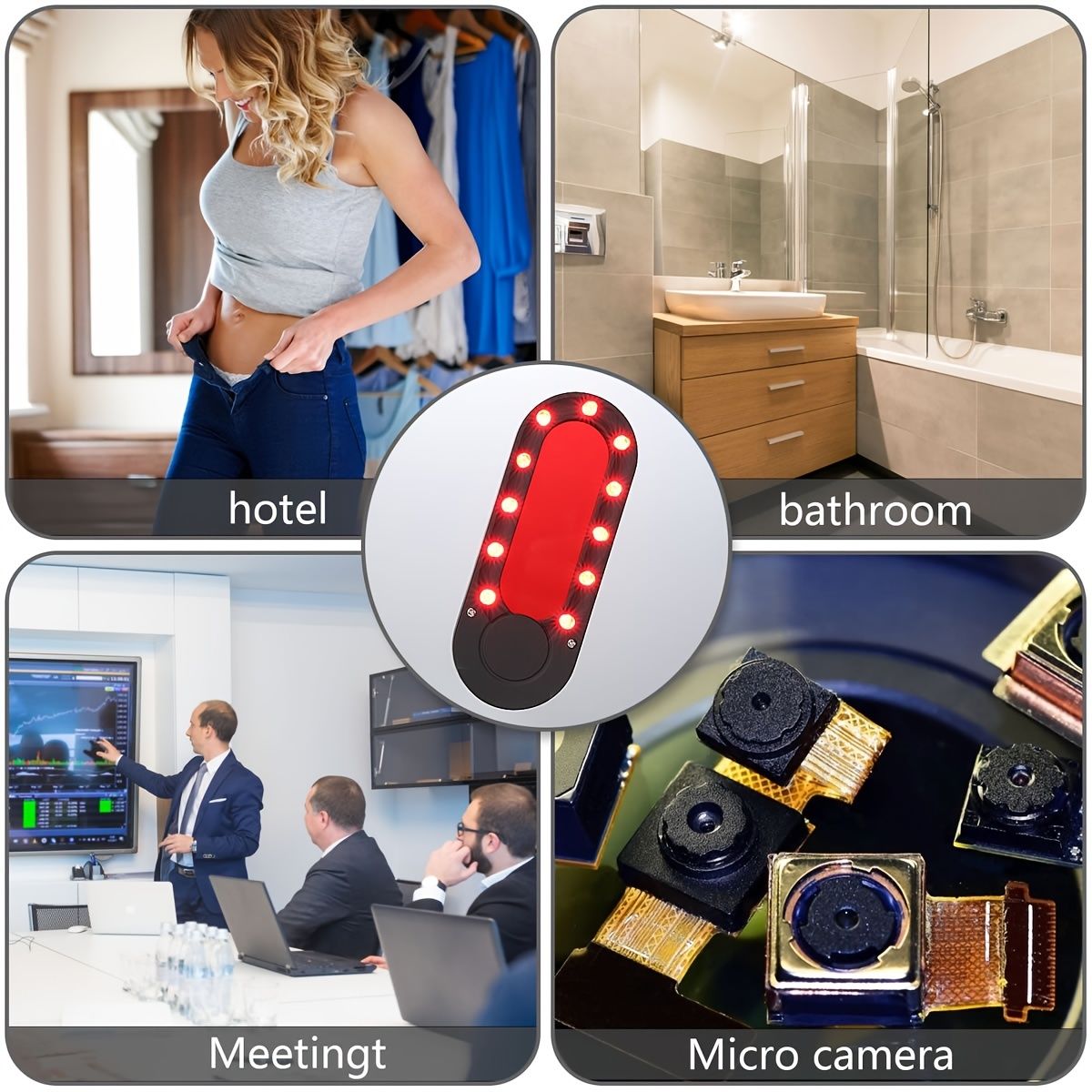 Camera Detector; Rechargeable Secret Camera Detectors; Camera Finder With Infrared Detector And 11 Super Bright LED Lights; Camera Detector For Office; Home; Travel - Discount Msrp