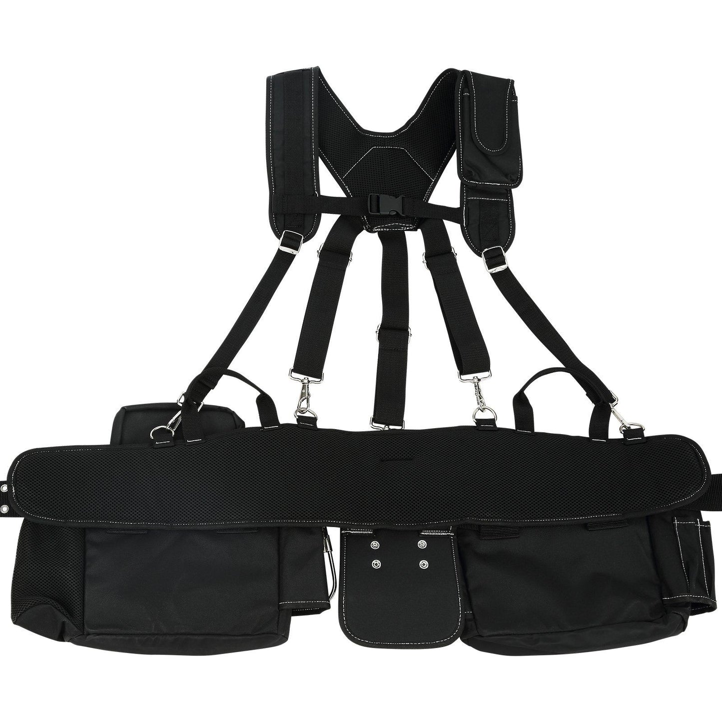 VEVOR Tool Belt with Suspenders, 29 Pockets, 29-54 inches Adjustable Waist Size, Tool Belts for Men, 600D Polyester Heavy Duty Carpenter Tool Pouch for Carpenters, Electricians, and Gardening, Black - Discount Msrp