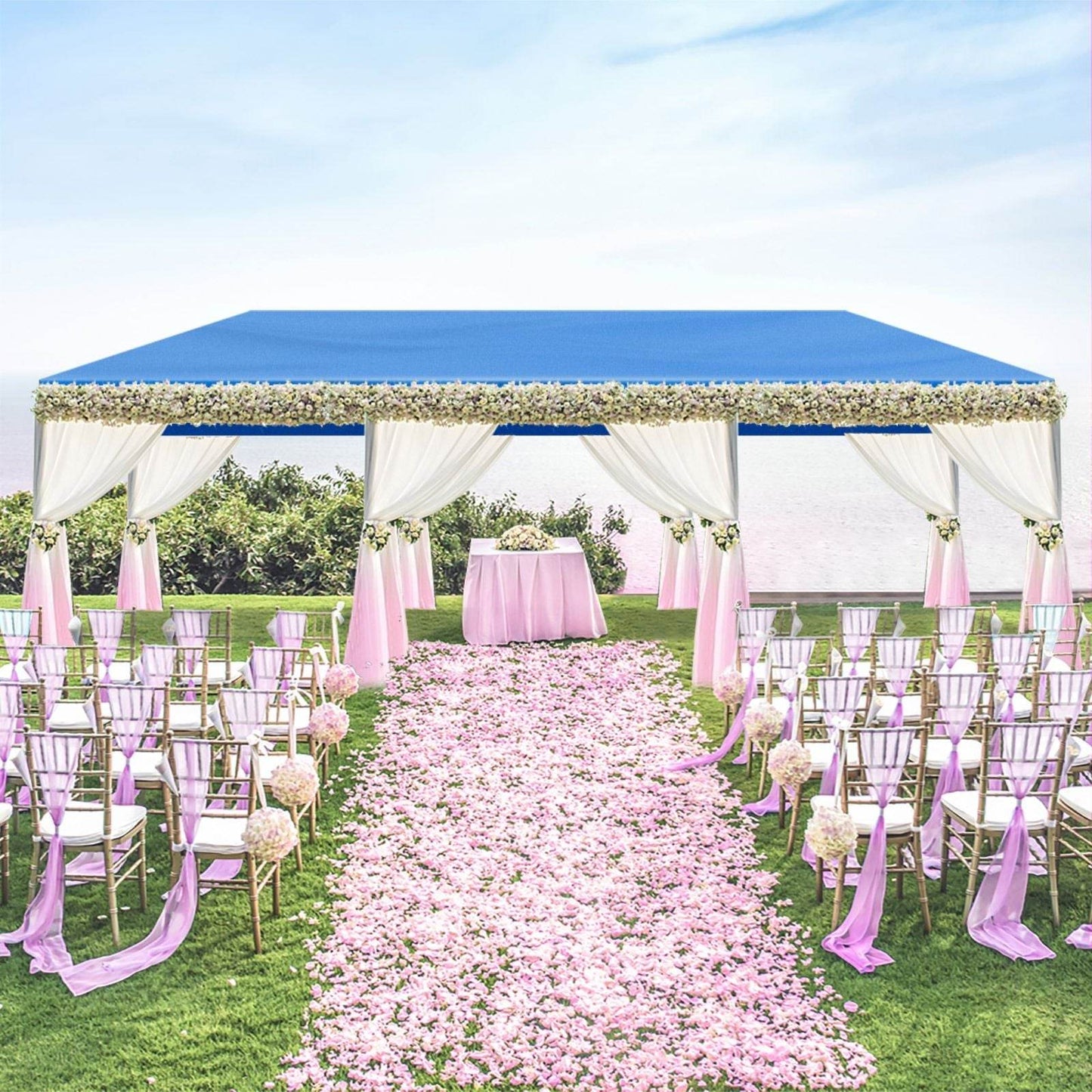 1 Set of 10'x30' Party Tent Canopy for Outdoor Weddings, Heavy-Duty Waterproof Event Shelter with Removable Sidewalls, Ideal for Parties, Booths, and Gatherings. - Discount Msrp