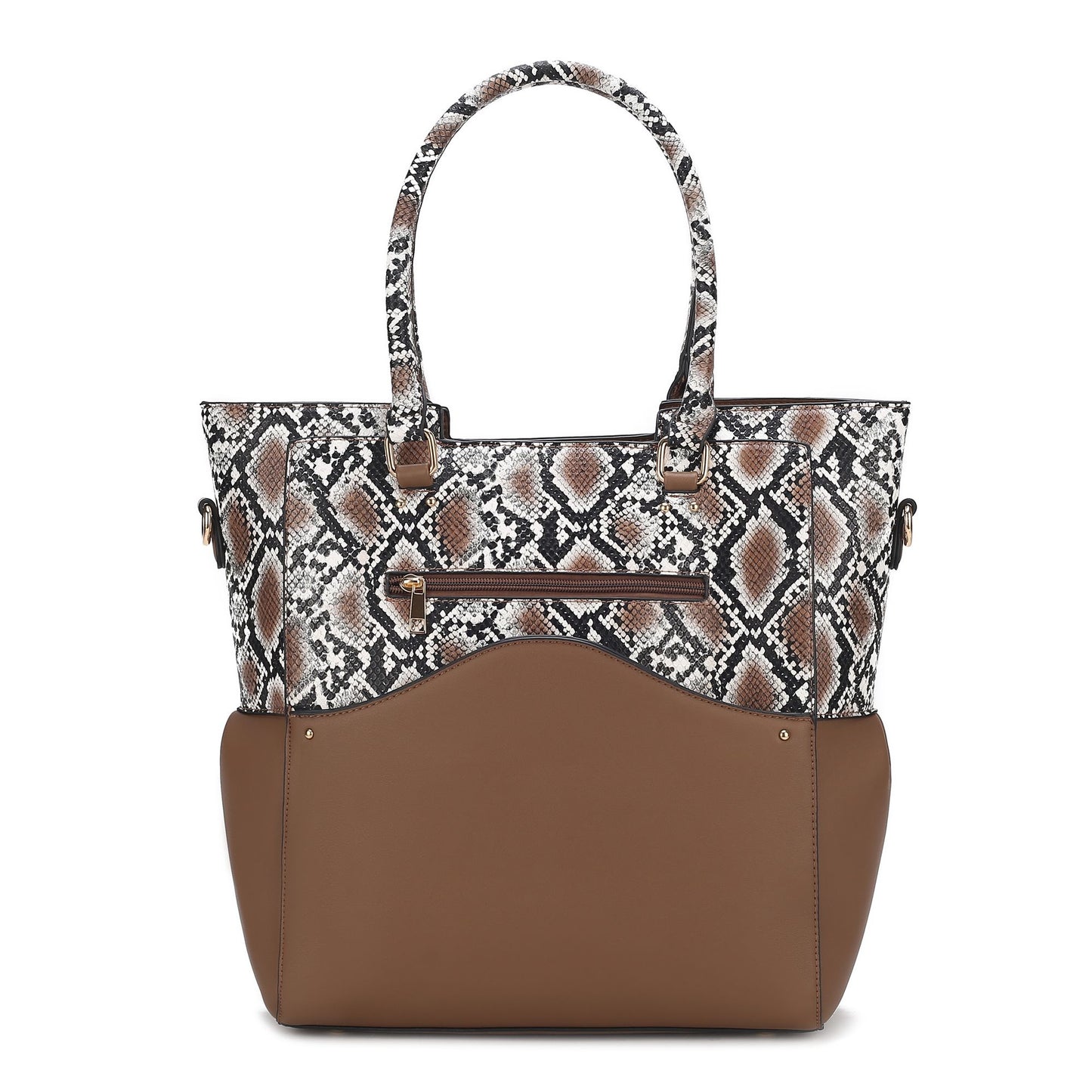MKF Collection Iris Snake Embossed Vegan Leather Women Tote Bag with matching Wristlet Pouch by Mia k - Discount Msrp