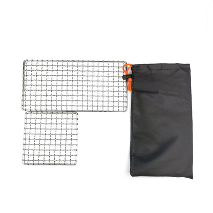 Outdoor Camping Pot Rack Square 304 Stainless Steel Barbecue Mesh Simple Firewood Stove Barbecue Rack - Discount Msrp 