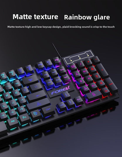 Wired four-piece set set of keyboard and mouse headset mouse pad keyboard set gaming game computer keyboard - Discount Msrp 