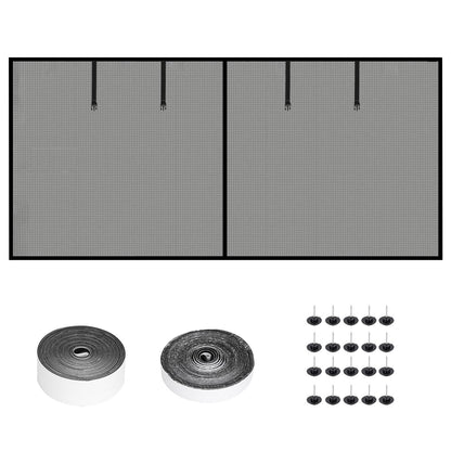 Magnetic Garage Door Screen Single-Car Garage Screen Mesh Fiberglass Garage Net with Magnetic Closure 4 Buckle Straps for One Cars - Discount Msrp 
