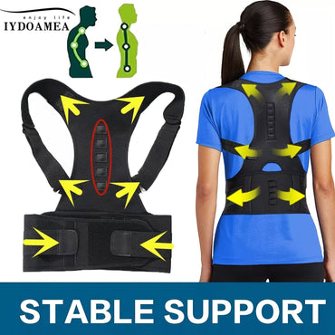 Unisex Back Brace Posture Corrector; Magnetic Lumbar Back Support Belt For Back Pain Relief (Order A Size Up) - Discount Msrp 