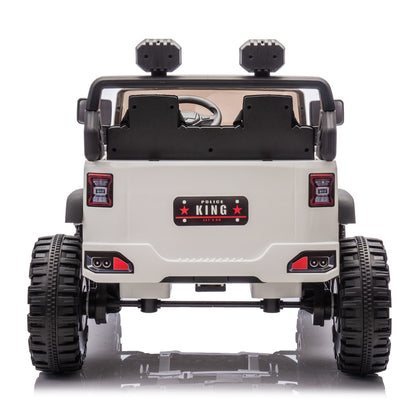 24V Two-seater Kids Ride On Electric Car W/parents control,Seat width 19.69in,400W motor,Four-wheel suspension,light&searchlight,USB,MP3,Bluetooth,Provide a speed of 1.86-4.35MPH for kids of 3+. - Discount Msrp 