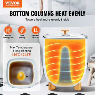 VEVOR Towel Warmer 25L, Towel Warmer Bucket with 2 Heating Modes, 20/40/60/90 Min Auto Shut Off, Bottom Heating Columns, LED Screen, Large Towel Warmer for Bathroom, Spa, Bathrobe, Blanket & Pajama - Discount Msrp 