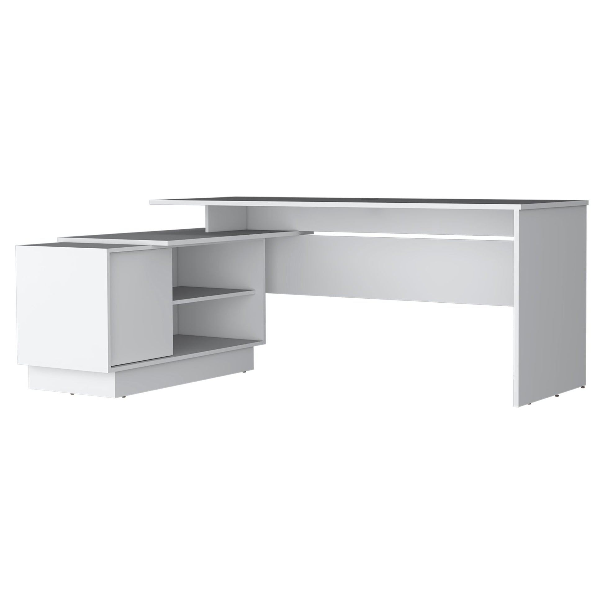 Weir L-Shaped Desk in Melamine, White - Discount Msrp 