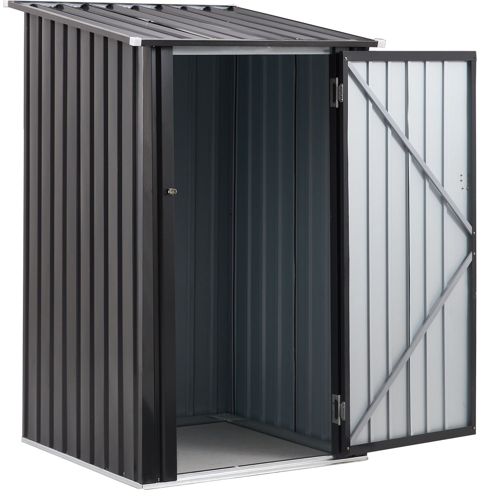 Outdoor Storage Shed, 3 x 3 FT Metal Steel Garden Shed with Single Lockable Door, Small Shed Outdoor Steel Utility Tool Shed for Backyard Patio Garden Lawn - Discount Msrp 