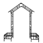 Metal Garden Arch with Adjustable Width W68.11''~W94.29'' Climbing Plants Support Rose Arch Outdoor Black - Discount Msrp 