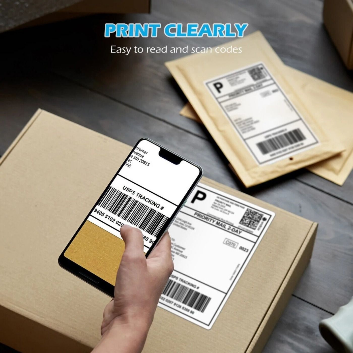Thermal Paper 500/1000/1500 /2000/2500/3000/3500/4000 sheets of 4 ''x6' 'thermal label paper white shipping labels, used for thermal label printers, logistics labels 100x150mm - Discount Msrp 