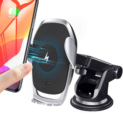 Universal Wireless Car Phone Charger Mount Holder Automatic Clamping - Discount Msrp 