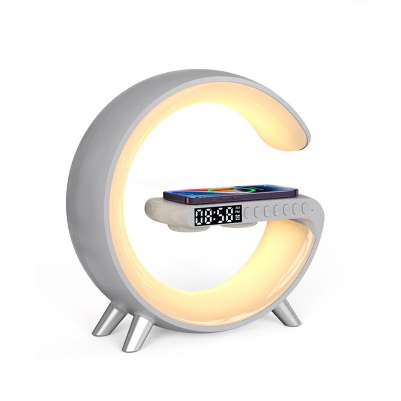 Intelligent atmosphere lamp Bluetooth speaker wireless charger bedside atmosphere lamp sunrise wake-up lamp polar lamp alarm clock - Discount Msrp 