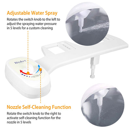 Bidet Fresh Water Spray No Electric Mechanical Bidet Toilet Seat Attachment - Discount Msrp 